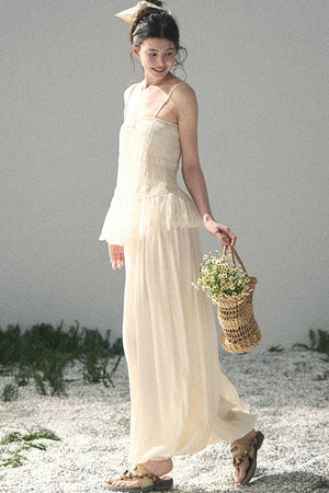 French Lace Summer Top Pants Set-Up