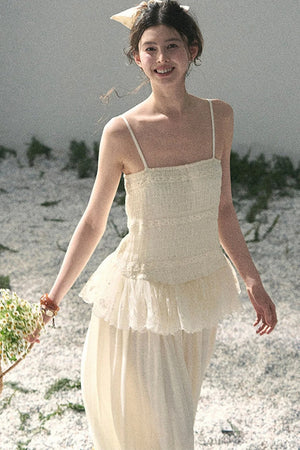 French Lace Summer Top Pants Set-Up