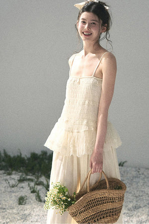 French Lace Summer Top Pants Set-Up