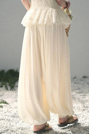 French Lace Summer Top Pants Set-Up