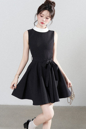 French Lace-Up Little Black Dress