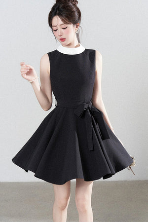 French Lace-Up Little Black Dress