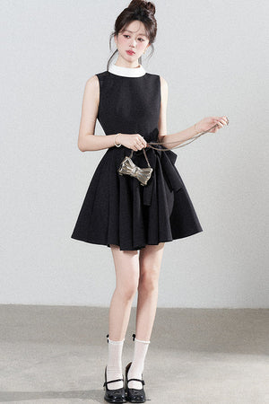 French Lace-Up Little Black Dress