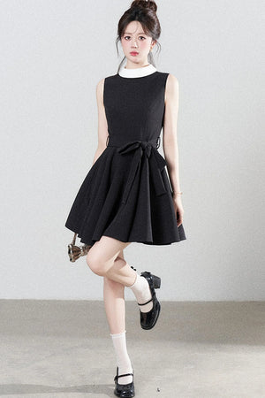 French Lace-Up Little Black Dress