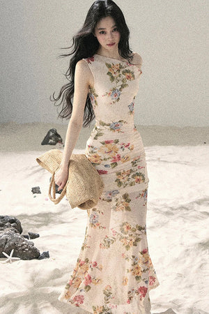 French Mesh Floral Dress