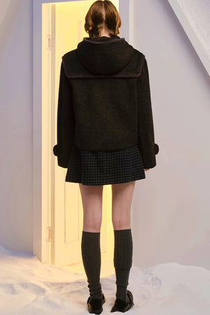 French Plaid Woolen Dress