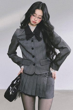 French Pleated Short Skirt Set-Up