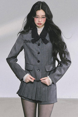 French Pleated Short Skirt Set-Up