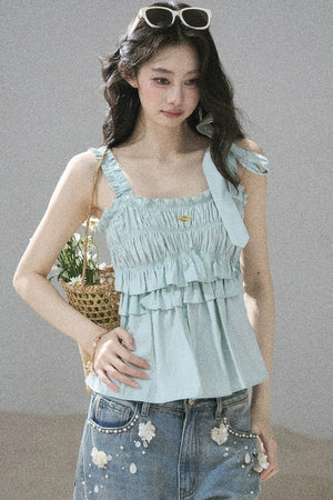French Pleated Summer Blouse