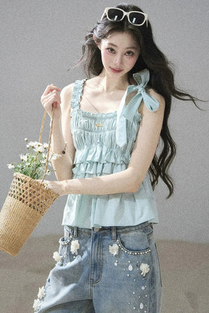French Pleated Summer Blouse