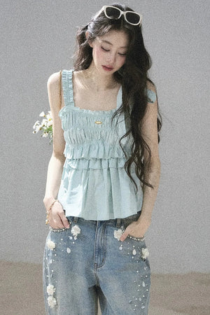 French Pleated Summer Blouse