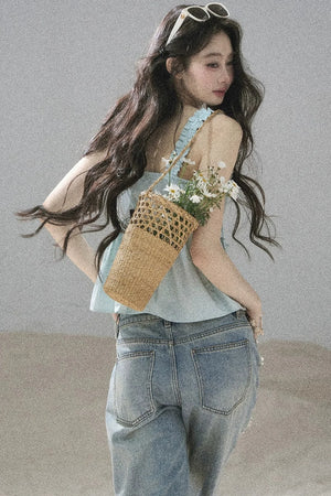 French Pleated Summer Blouse