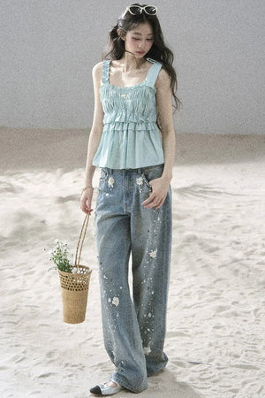 French Pleated Summer Blouse