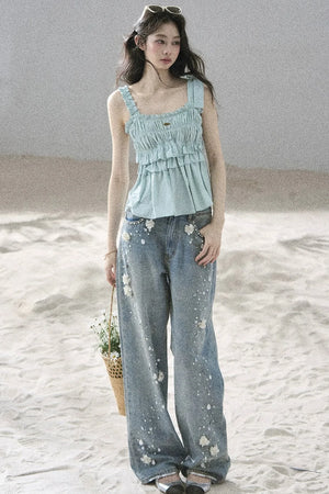 French Pleated Summer Blouse