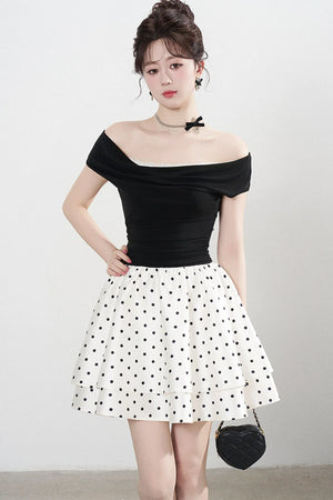 French Polka Dot A-Line Dress