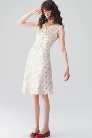 French Polka Dot Blouse & Skirt Set-Up