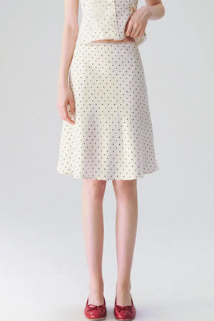 French Polka Dot Blouse & Skirt Set-Up