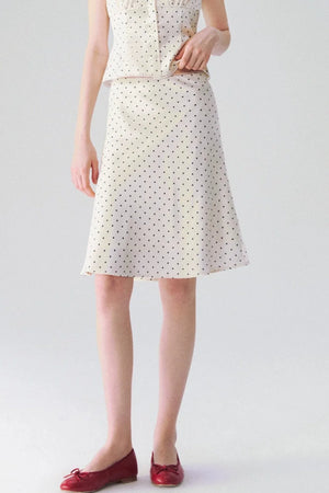 French Polka Dot Blouse & Skirt Set-Up
