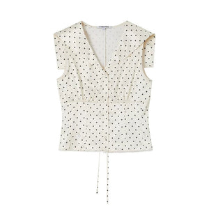 French Polka Dot Blouse & Skirt Set-Up