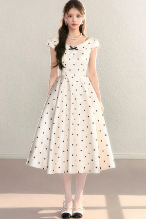 French Polka Dot Bow Dress