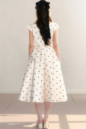 French Polka Dot Bow Dress