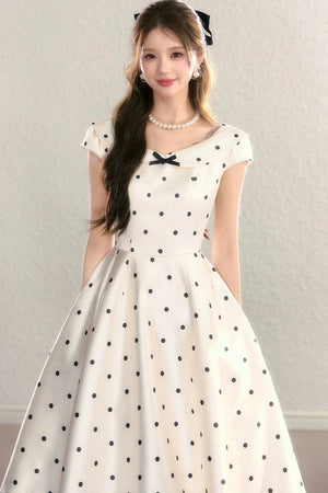 French Polka Dot Bow Dress
