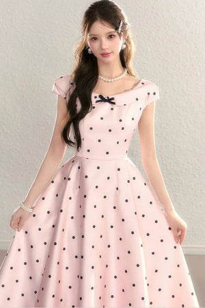 French Polka Dot Bow Dress
