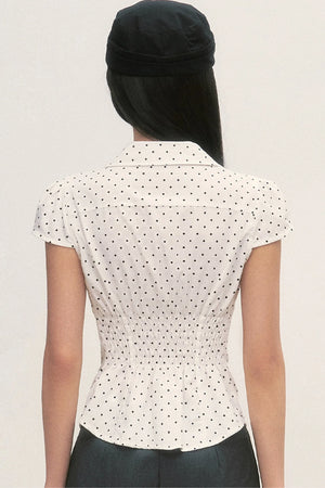 French Polka Dot Puff Blouse