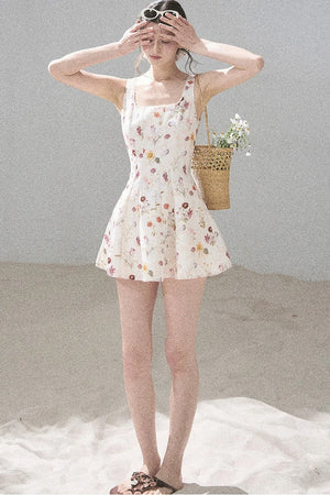 French Puff Lace Floral Dress