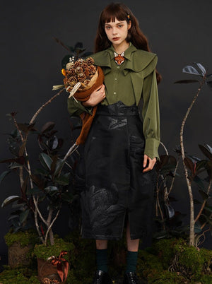 French retro detachable cloak shirt