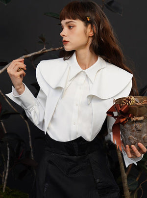 French retro detachable cloak shirt