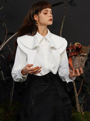 French retro detachable cloak shirt