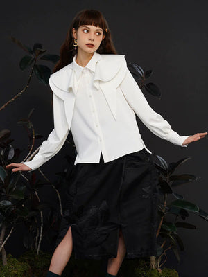 French retro detachable cloak shirt