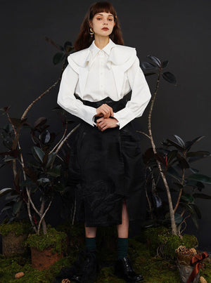 French retro detachable cloak shirt