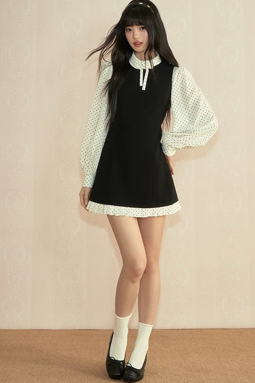 French Retro Polka Dot Dress