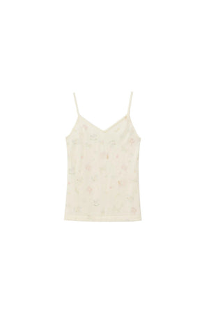 French Retro Print Knit Vest