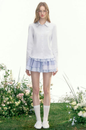 French Retro Striped Long Sleeve Shirt