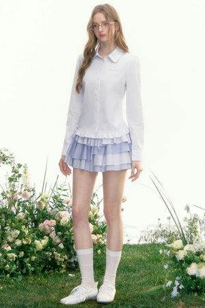 French Retro Striped Long Sleeve Shirt