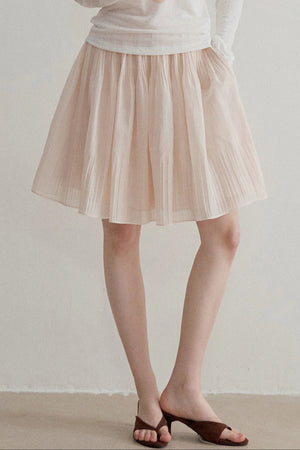 French Ruched A-Line Skirt