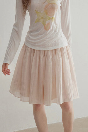 French Ruched A-Line Skirt