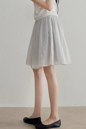 French Ruched A-Line Skirt