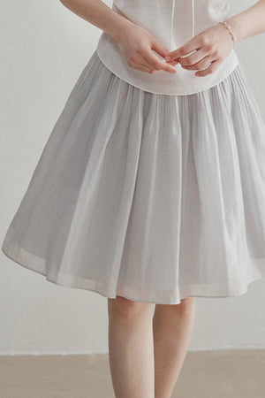 French Ruched A-Line Skirt