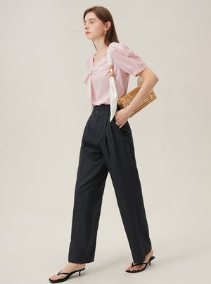 French Ruffle V-Neck Shirt
