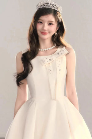 French Satin Bow Dress