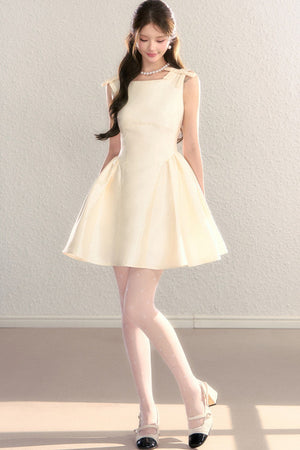 French Sleeveless Cinched Dress