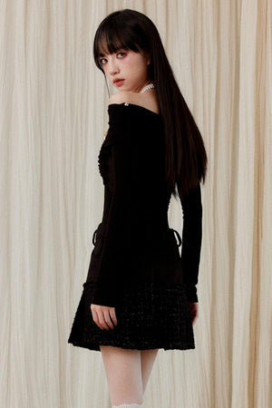 French Straight Shoulder Slim Top