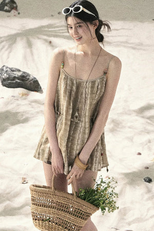 French Striped Embroidered Camisole