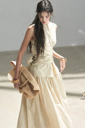 French Style Lazy Top and Skirt Set-Up
