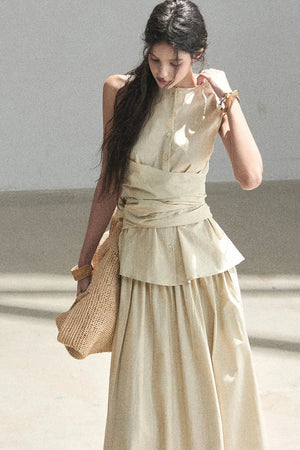 French Style Lazy Top and Skirt Set-Up