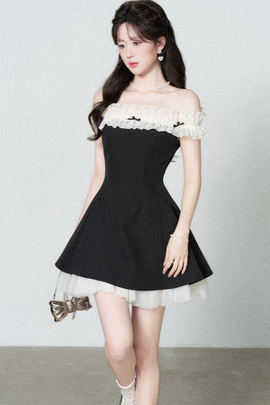 French Style Pleated Belt Dress